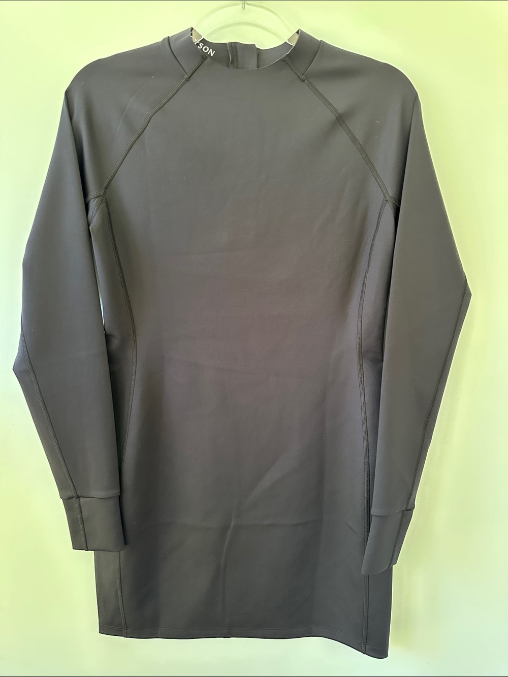 Greyson Nova Melange Mock Neck Body-con Black Mini Dress M